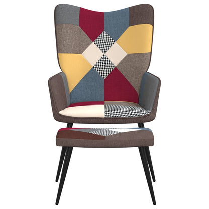 Relaxsessel mit Hocker Patchwork Stoff