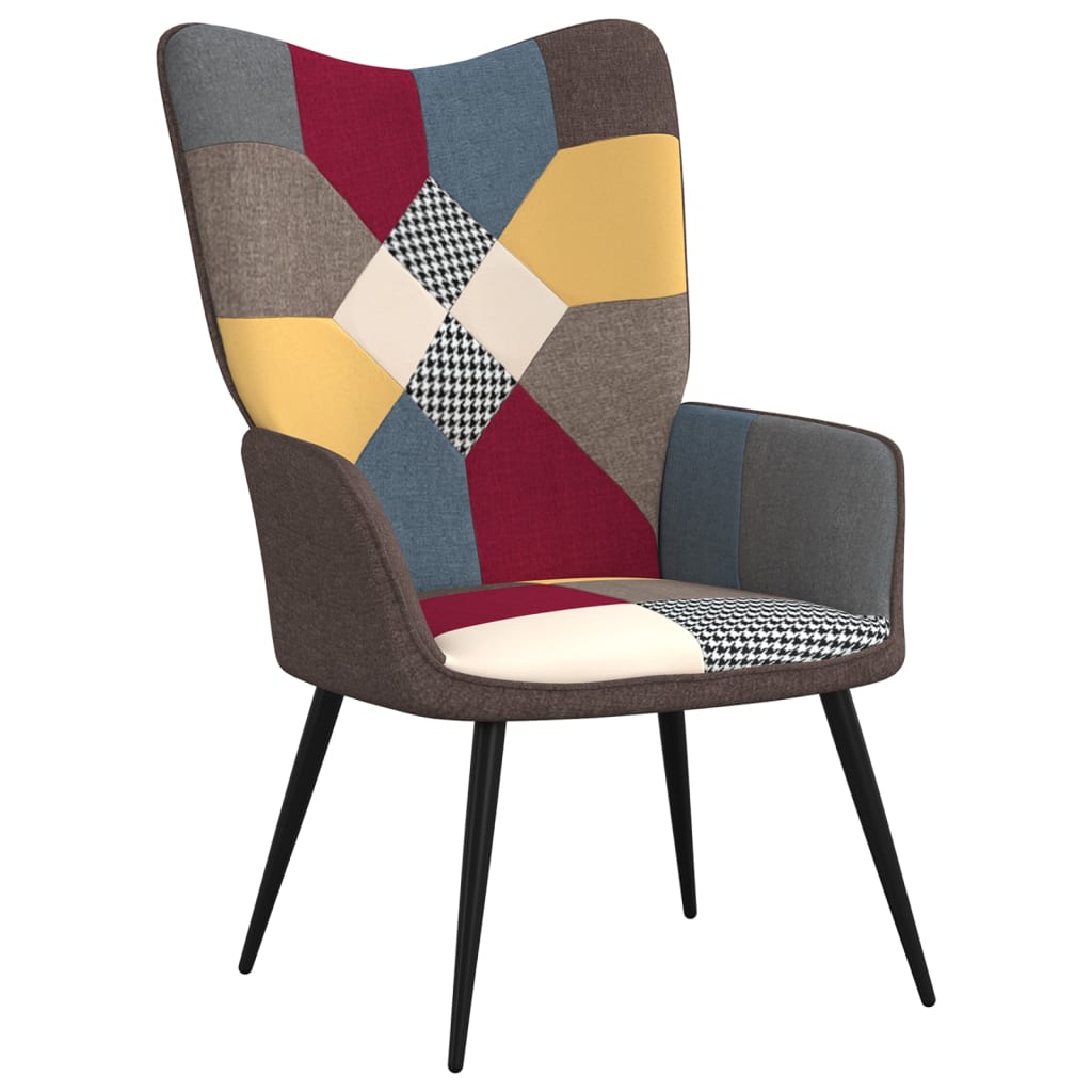 Relaxsessel mit Hocker Patchwork Stoff