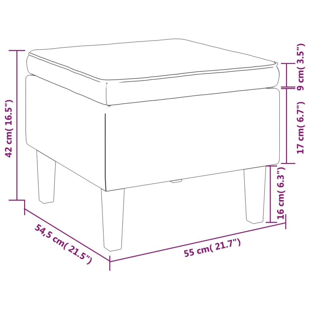 Hocker mit Holzbeinen Weinrot Samt