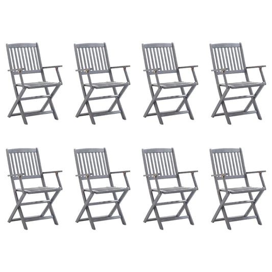 Klappbare Gartenstühle 8 Stk. mit Kissen Massivholz Akazie