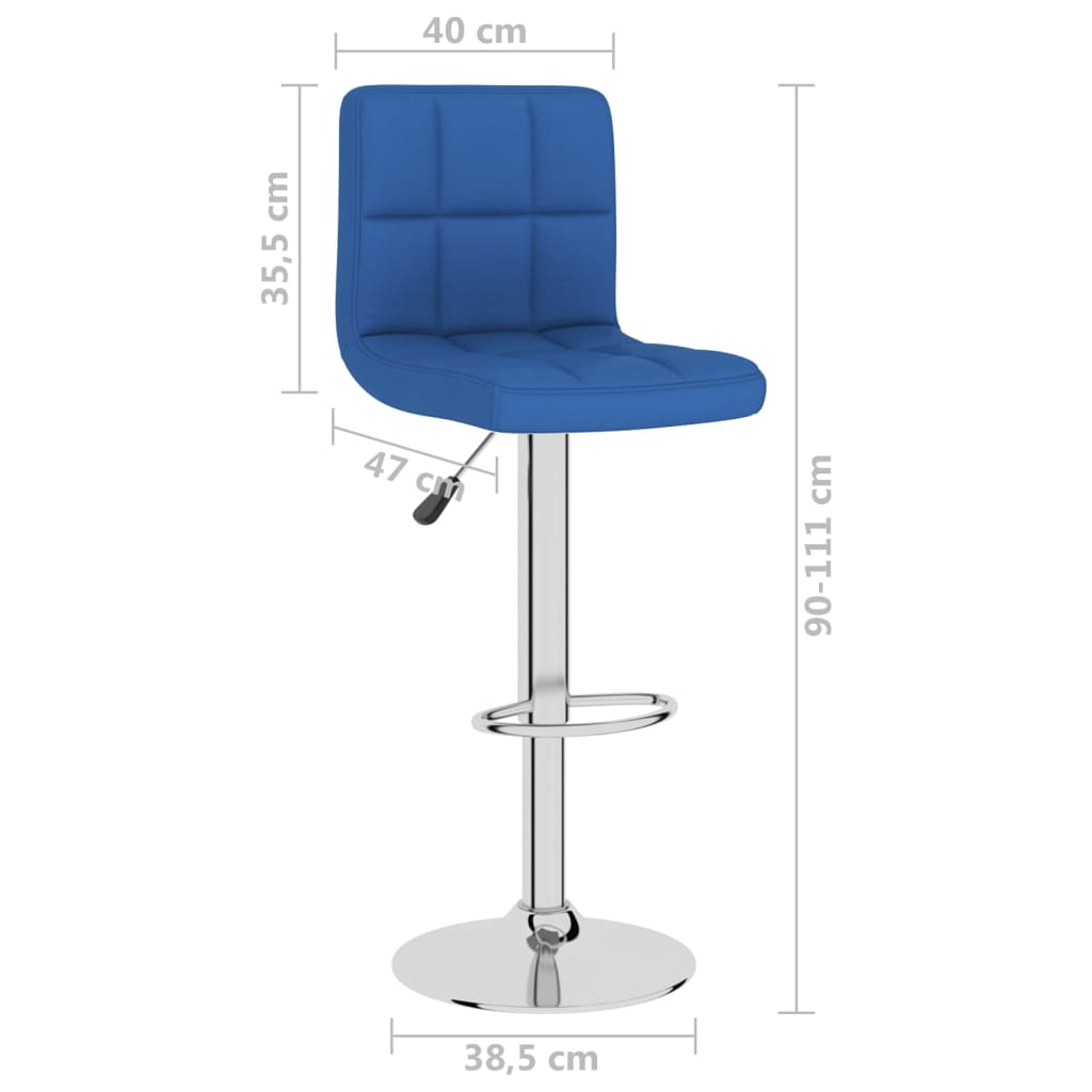 Barhocker 2 Stk. Blau Stoff