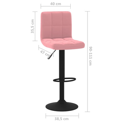 Barhocker 2 Stk. Rosa Samt