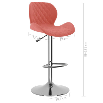 Barhocker 2 Stk. Rosa Samt