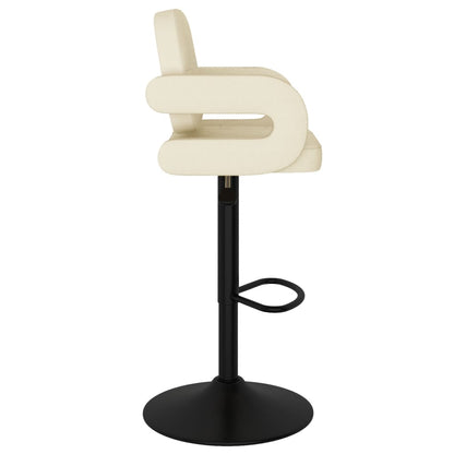 Barhocker 2 Stk. Creme Stoff