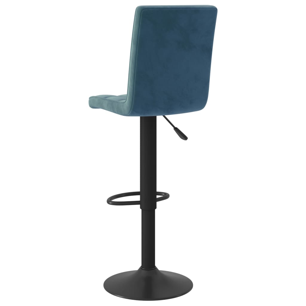 Barhocker 2 Stk. Blau Samt