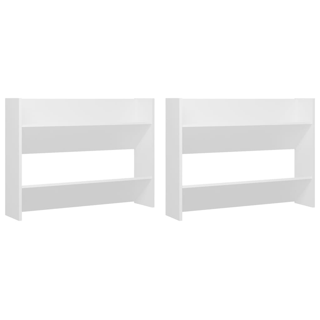 Wand-Schuhschränke 2 Stk. Weiß 80x18x60 cm Holzwerkstoff