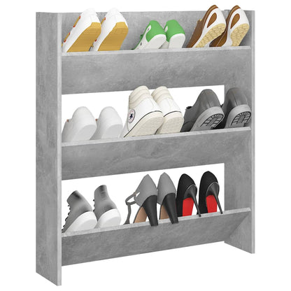 Wand-Schuhschrank Betongrau 80x18x90 cm Holzwerkstoff