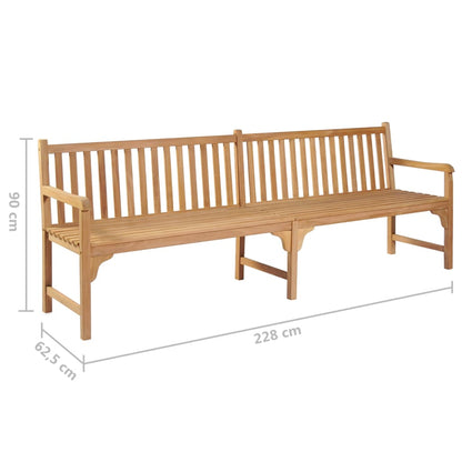 Gartenbank 228 cm Massivholz Teak