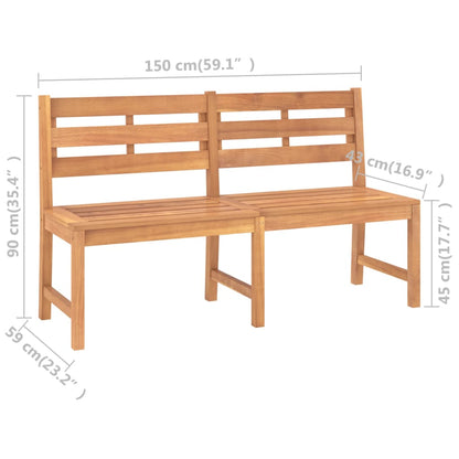 Gartenbank 150 cm Massivholz Teak