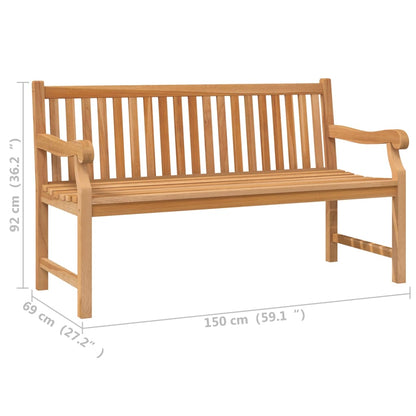 Gartenbank 150 cm Massivholz Teak