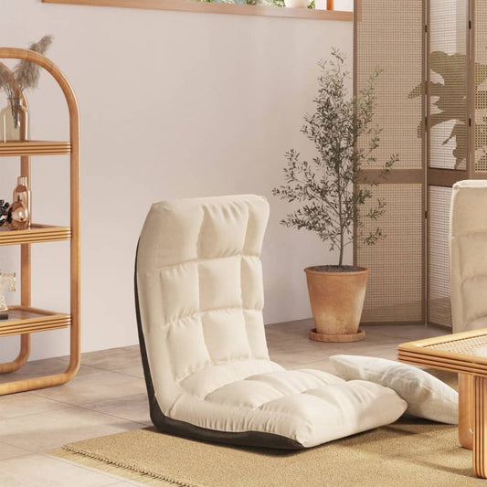 Bodenstuhl Faltbar Creme Stoff