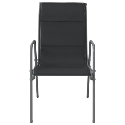 Gartenstühle 2 Stk. Stahl und Textilene Schwarz