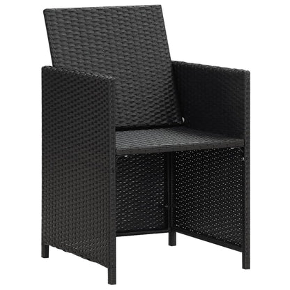 Garten-Essstühle mit Kissen 4 Stk. Schwarz Poly Rattan