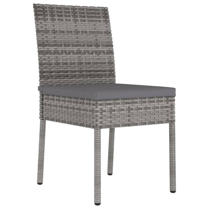 Garten-Essstühle 2 Stk. Poly Rattan Grau