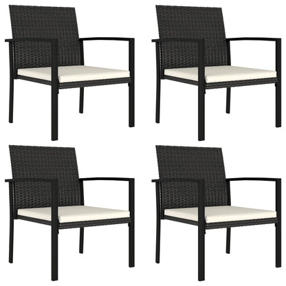 Garten-Essstühle 4 Stk. Poly Rattan Schwarz