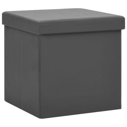 Hocker mit Stauraum Grau PVC