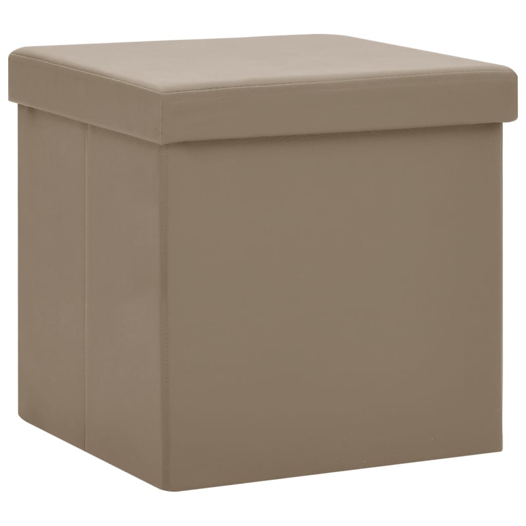 Hocker mit Stauraum 2 Stk. Cappuccino-Braun PVC