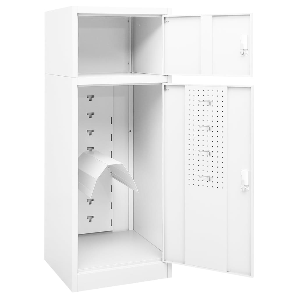 Sattelschrank Weiß 53x53x140 cm Stahl