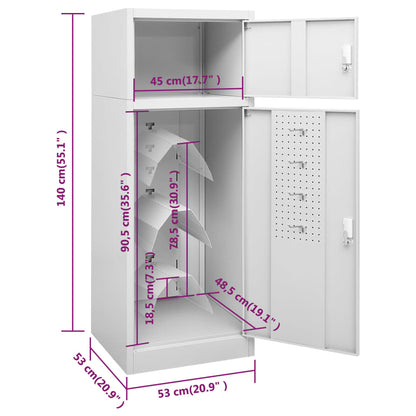 Sattelschrank Hellgrau 53x53x140 cm Stahl