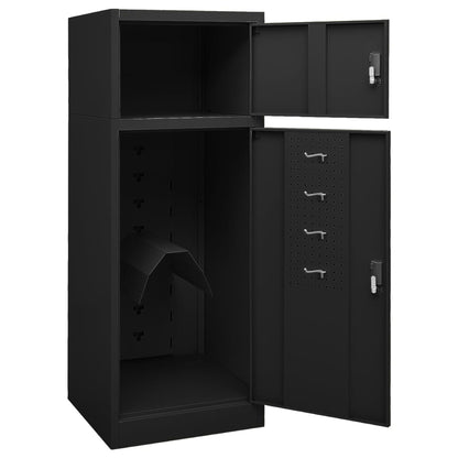 Sattelschrank Schwarz 53x53x140 cm Stahl