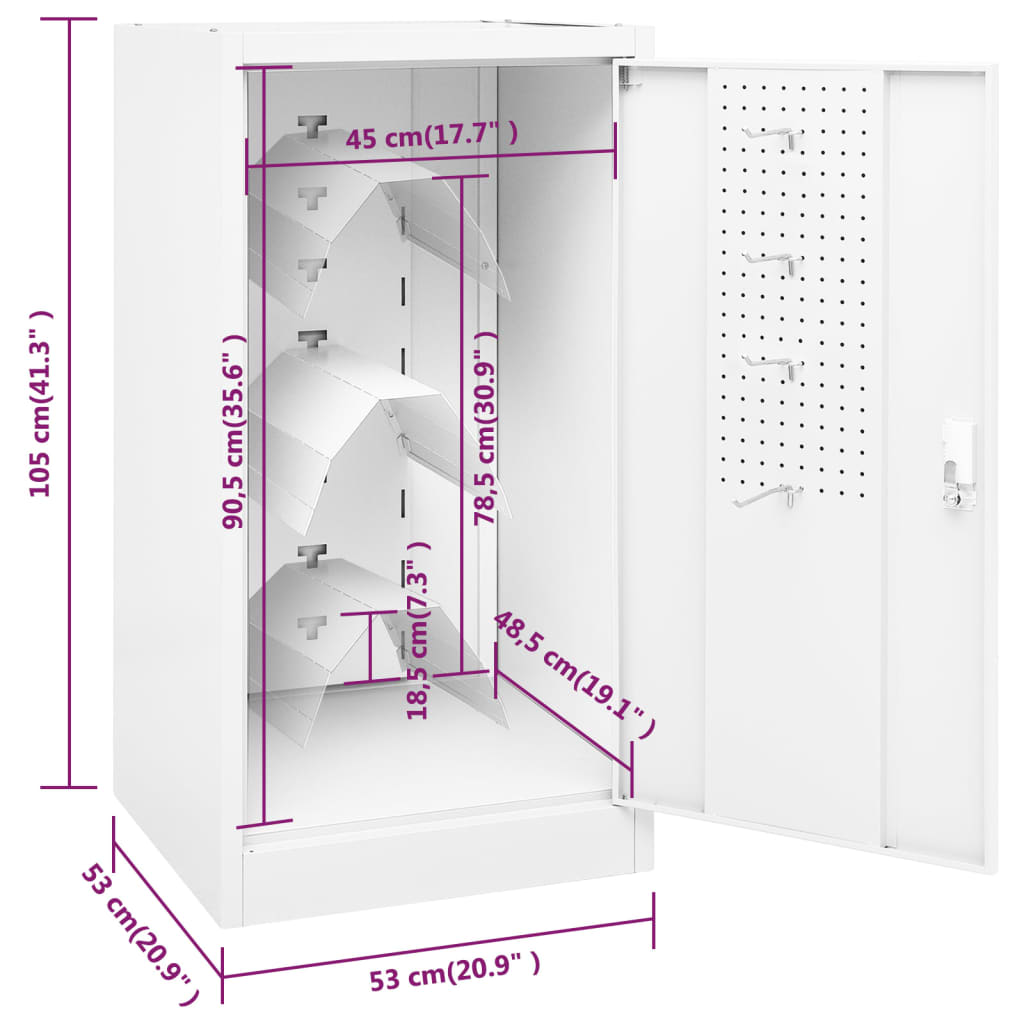 Sattelschrank Weiß 53x53x105 cm Stahl