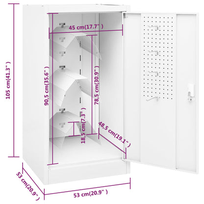 Sattelschrank Weiß 53x53x105 cm Stahl