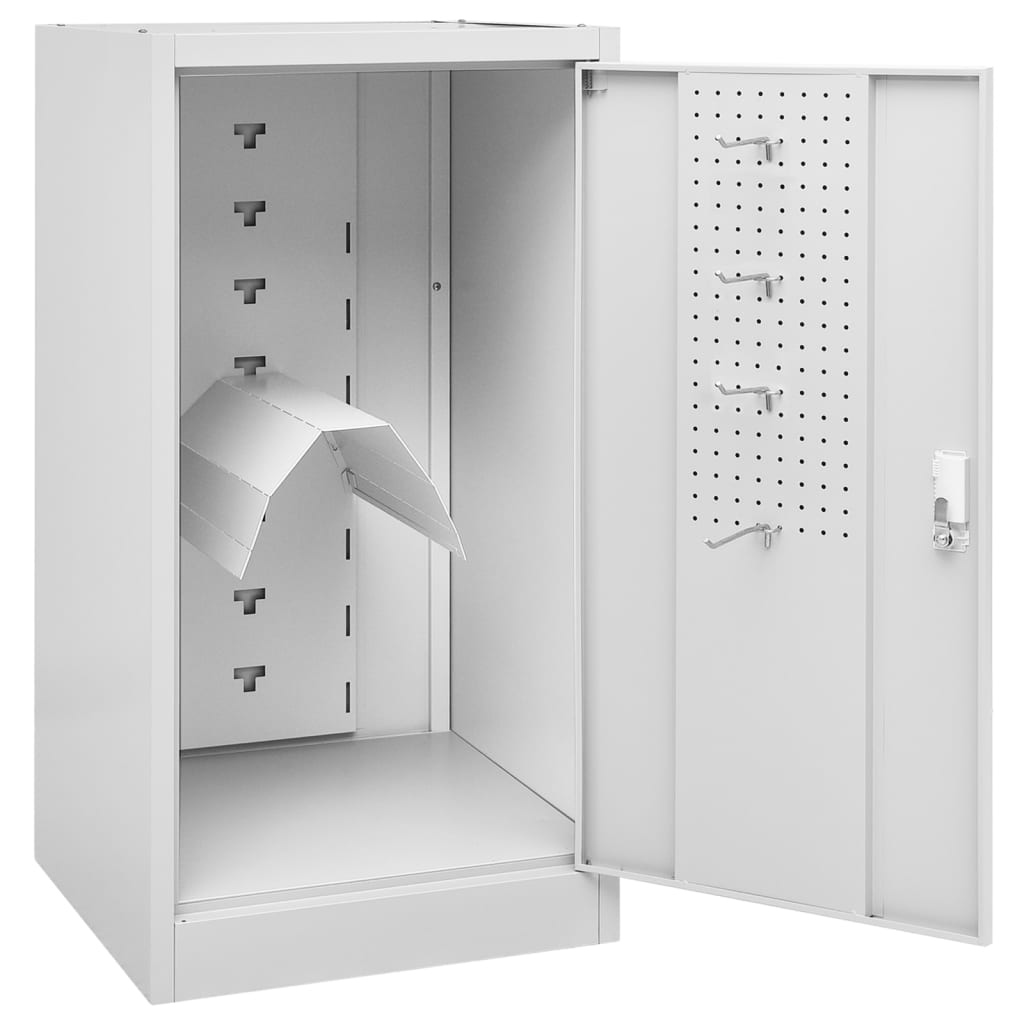 Sattelschrank Hellgrau 53x53x105 cm Stahl