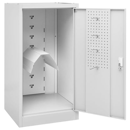 Sattelschrank Hellgrau 53x53x105 cm Stahl