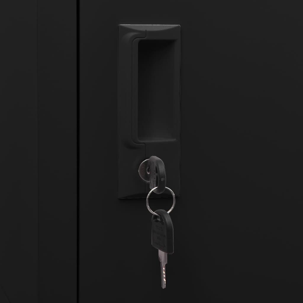 Sattelschrank Schwarz 53x53x105 cm Stahl