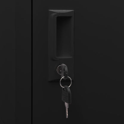 Sattelschrank Schwarz 53x53x105 cm Stahl