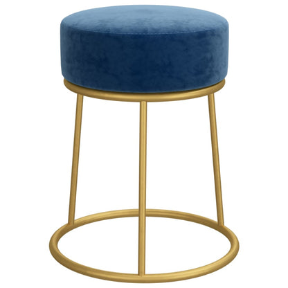 Runder Hocker Blau Samt