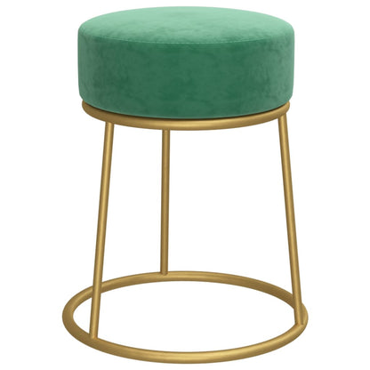 Runder Hocker Hellblau Samt