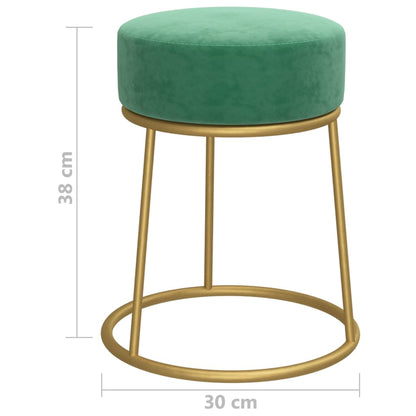 Runder Hocker Hellblau Samt