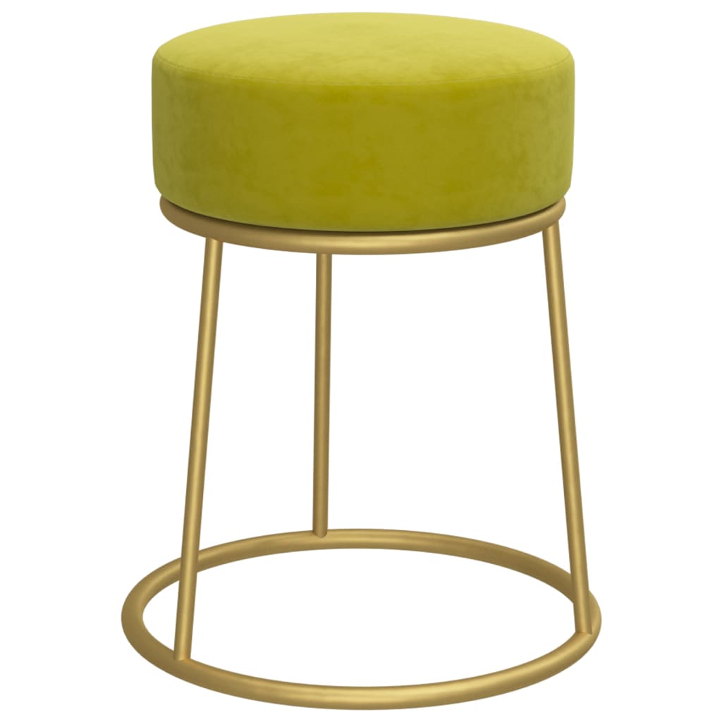 Runder Hocker Senfgrün Samt