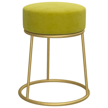 Runder Hocker Senfgrün Samt