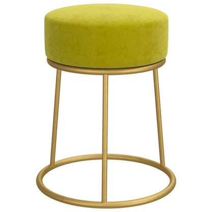 Runder Hocker Senfgrün Samt
