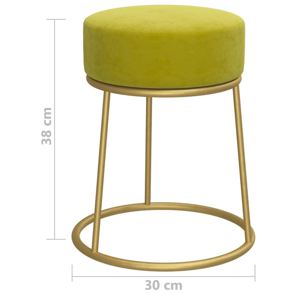 Runder Hocker Senfgrün Samt