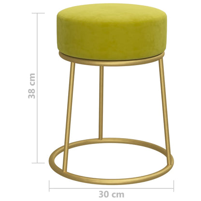 Runder Hocker Senfgrün Samt