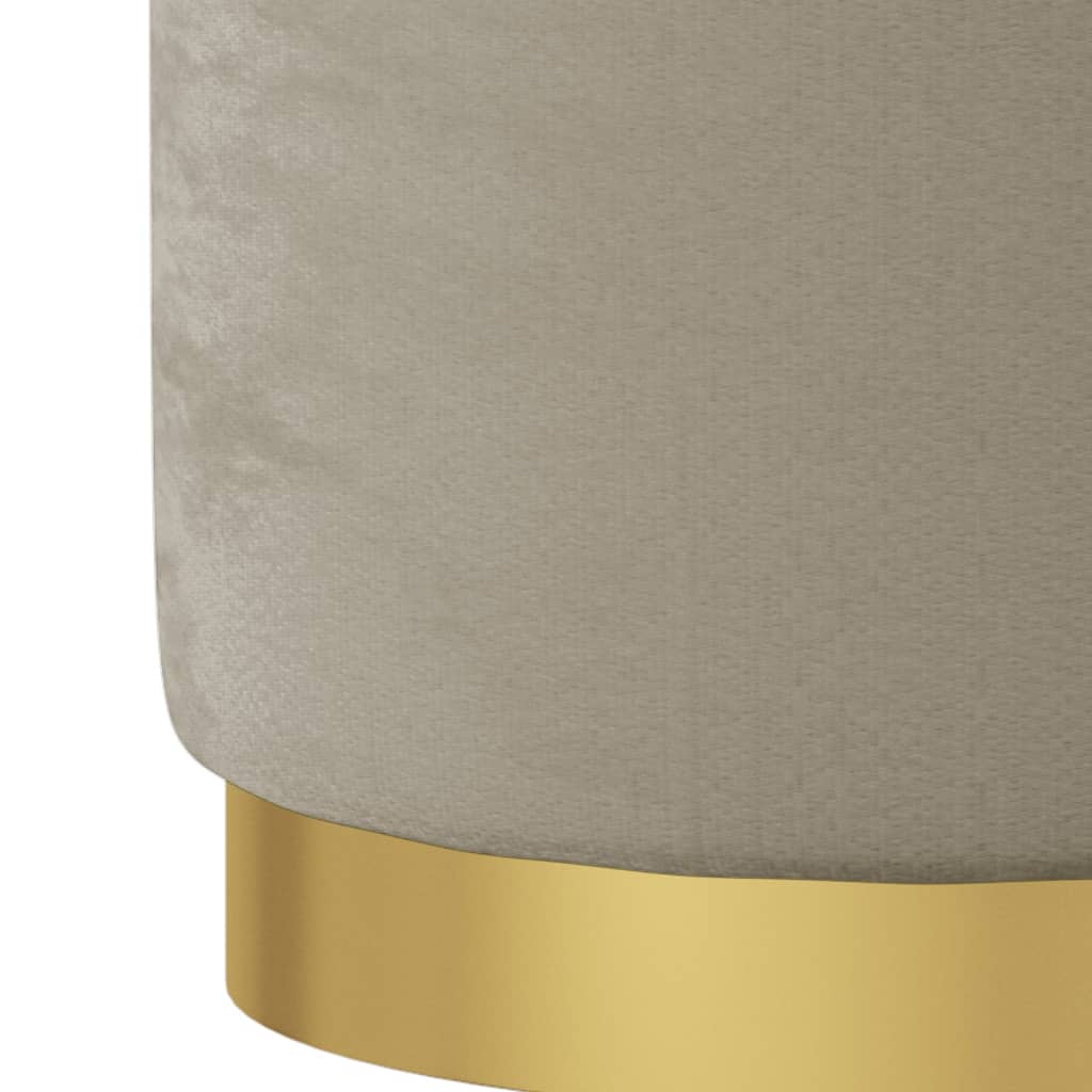 Runder Aufbewahrungshocker Dunkelgrau Samt 31 x 37 cm