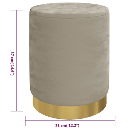 Runder Aufbewahrungshocker Dunkelgrau Samt 31 x 37 cm