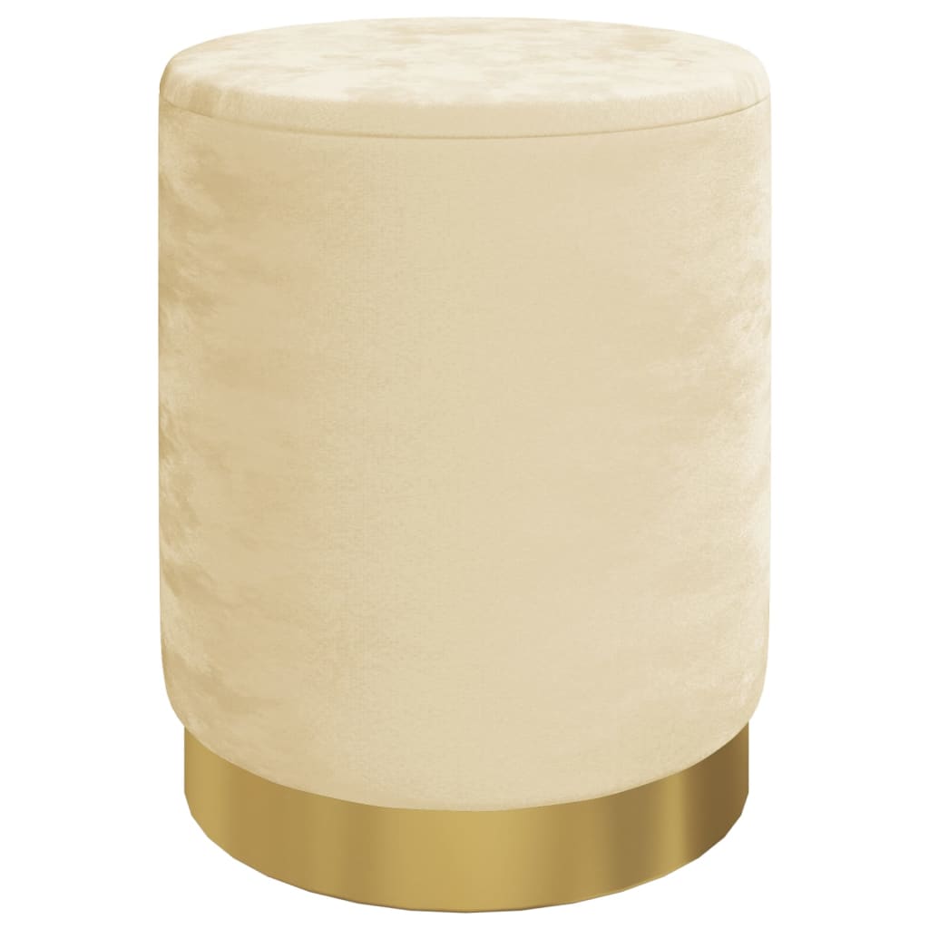 Runder Aufbewahrungshocker Aprikose Samt 31 x 37 cm