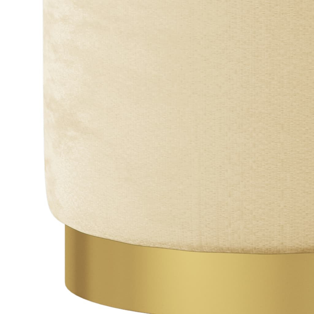 Runder Aufbewahrungshocker Aprikose Samt 31 x 37 cm