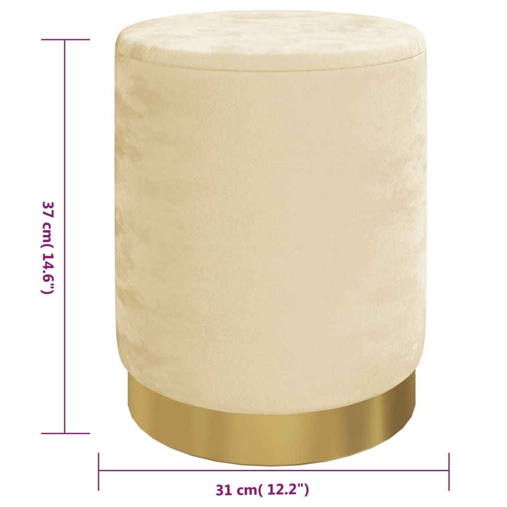 Runder Aufbewahrungshocker Aprikose Samt 31 x 37 cm