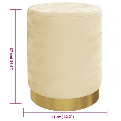 Runder Aufbewahrungshocker Aprikose Samt 31 x 37 cm