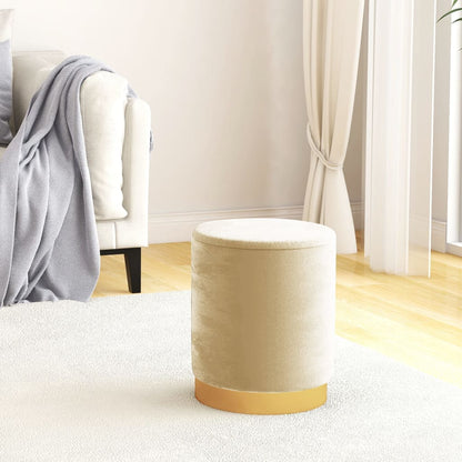 Runder Aufbewahrungshocker Aprikose Samt 31 x 37 cm