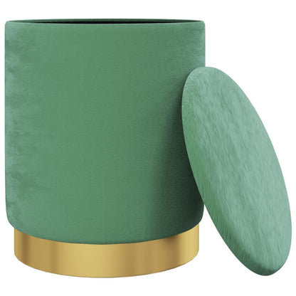 Runder Aufbewahrungshocker Hellblau Samt 31 x 37 cm