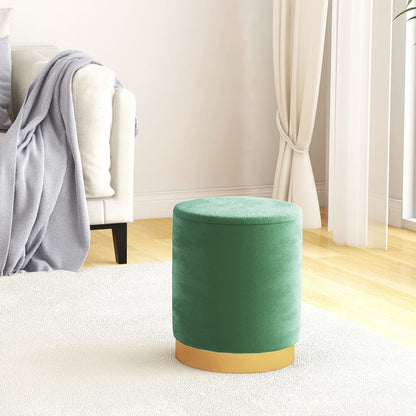 Runder Aufbewahrungshocker Hellblau Samt 31 x 37 cm