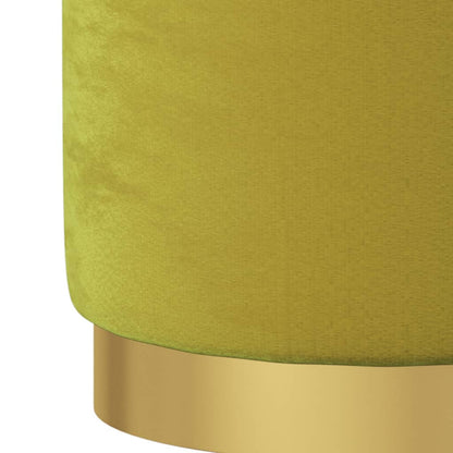 Runder Aufbewahrungshocker Senfgrün Samt 31 x 37 cm