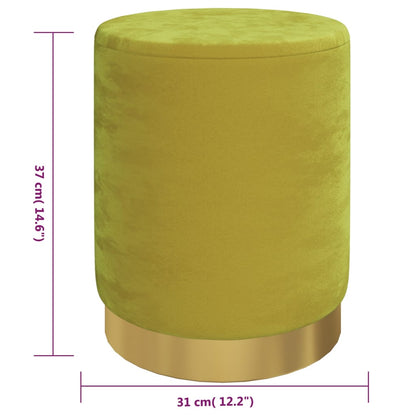 Runder Aufbewahrungshocker Senfgrün Samt 31 x 37 cm