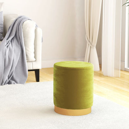 Runder Aufbewahrungshocker Senfgrün Samt 31 x 37 cm
